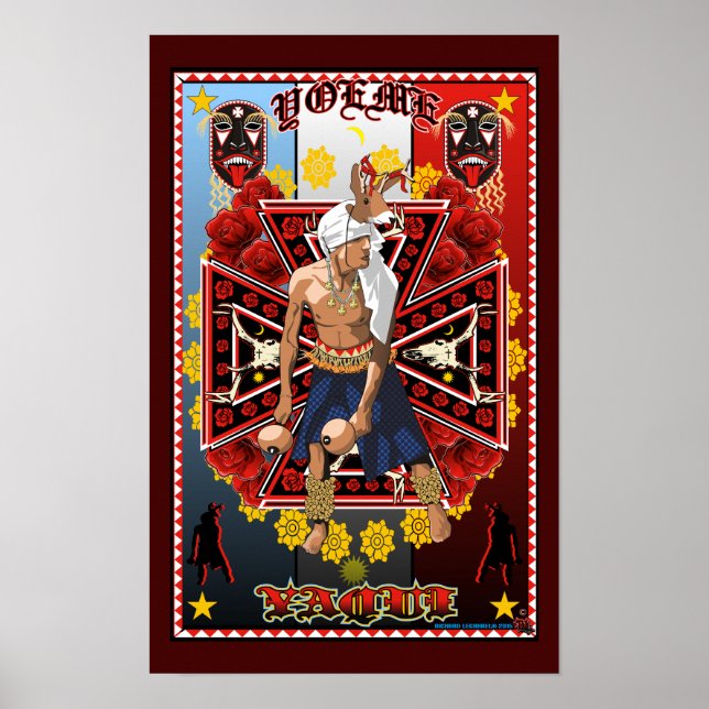 Yoeme Yaqui Deer Dancer Art Print Poster (Vorne)