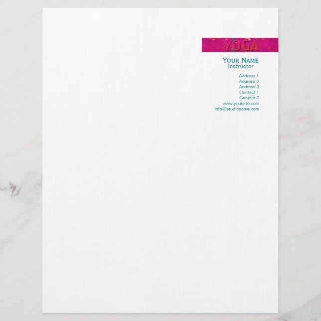 Yoga 1 - Letterhead Briefkopf (Vorderseite)