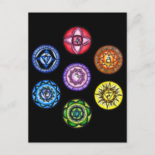 Yoga - 7 Chakras Energy Postkarte