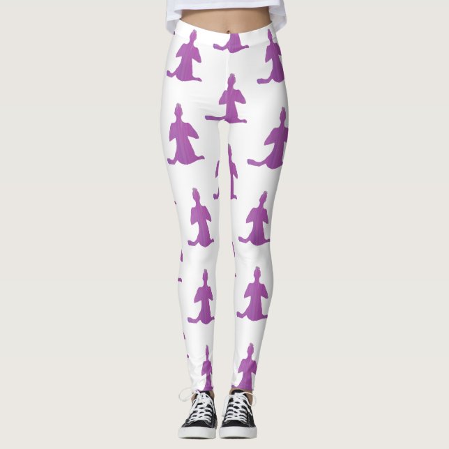 Yoga-Abbildung, Sukhasana-Pose, benutzerdefinierte Leggings (Vorderseite)