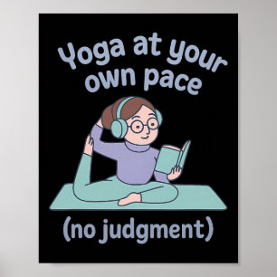 Yoga Achtsamkeit Ohne Urteil Bibliothekar Cartoon Poster