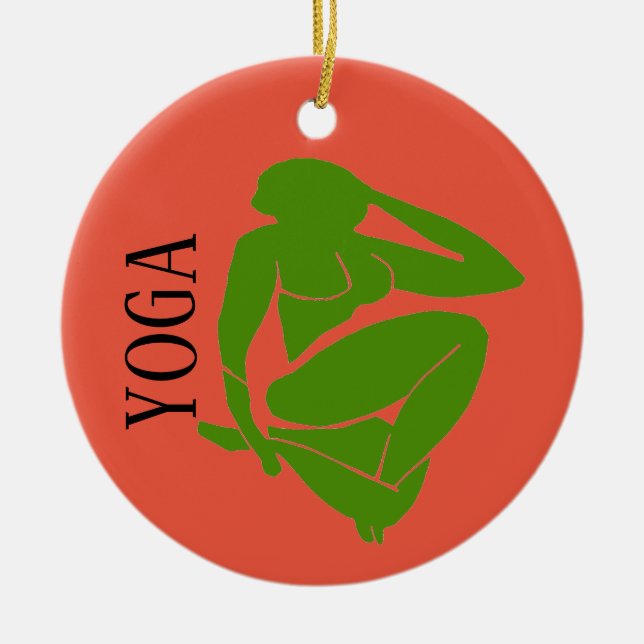 YOGA, add, edit text Keramik Ornament (Vorne)