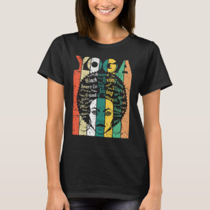Yoga Afro Retro Coole Schwarzgeschichte Mond T-Shirt
