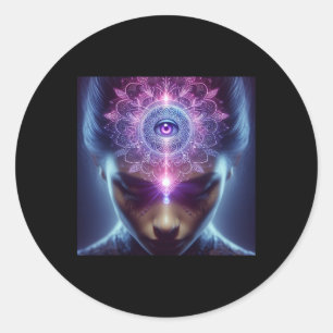Yoga Ajna Bewusstsein Drittes Auge Chakra Brahman  Runder Aufkleber