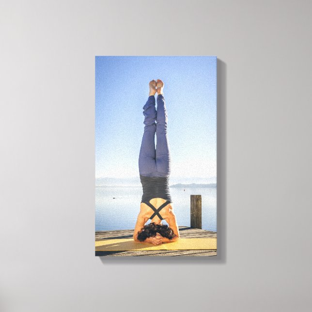 Yoga am See Leinwanddruck (Vorderseite)