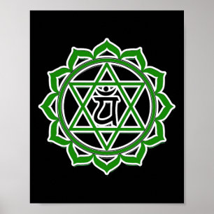 Yoga Anahata Herz Grünes Chakra Poster