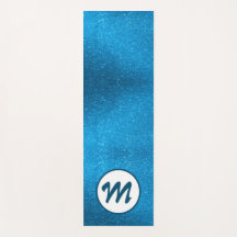 Yoga Aquamarin Blue Glitzer Girly Monogram Gold Gl