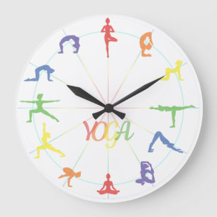 Yoga Asana Große Wanduhr