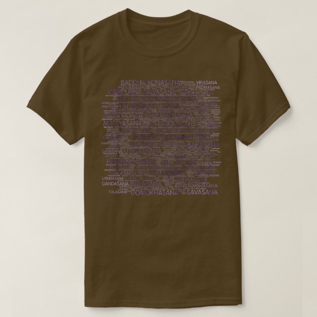 Yoga Asanas Posen Sanskrit Word Art 1 T-Shirt (Design vorne)