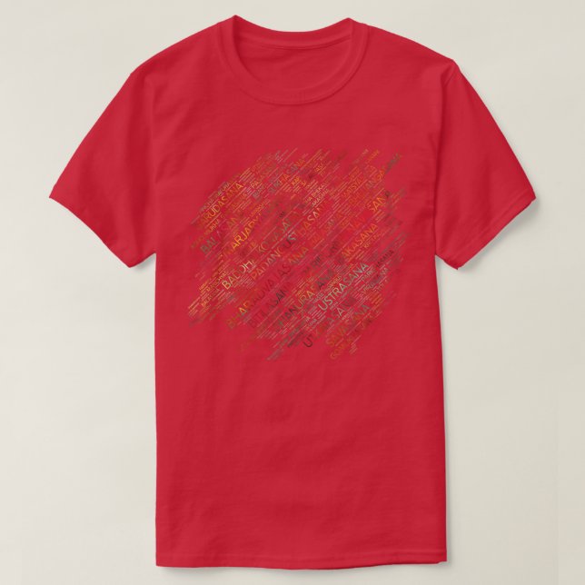 Yoga Asanas Posen Sanskrit Word Art T-Shirt (Design vorne)