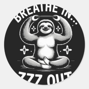 Yoga Atme Ein Zzz Aus Faultier  Runder Aufkleber