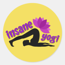 Yoga-Aufkleber mit Inane Yogi-Zeichen Runder Aufkleber