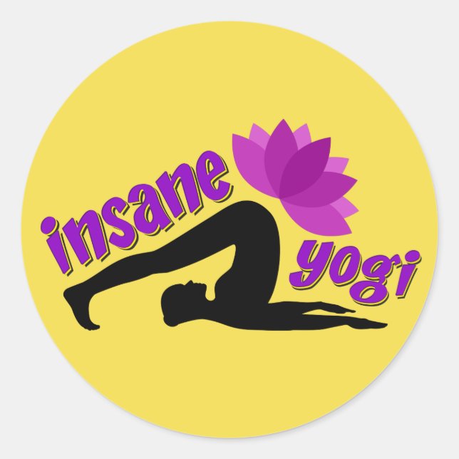 Yoga-Aufkleber mit Inane Yogi-Zeichen Runder Aufkleber (Vorderseite)