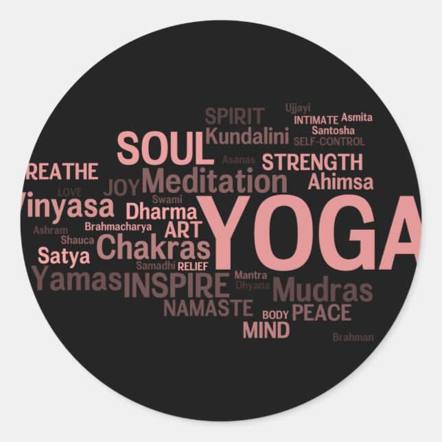 YOGA-Aufkleber Runder Aufkleber (Vorderseite)