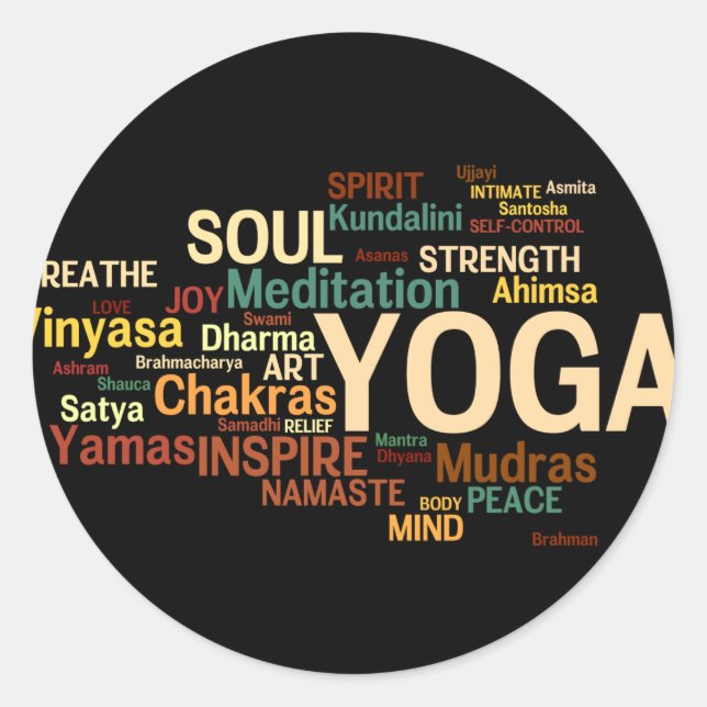 YOGA-Aufkleber Runder Aufkleber (Vorderseite)