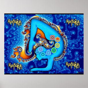 Yoga Aura u. Chakras Poster