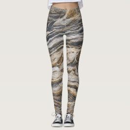 Yoga aus Grau und Tan Marble Leggings