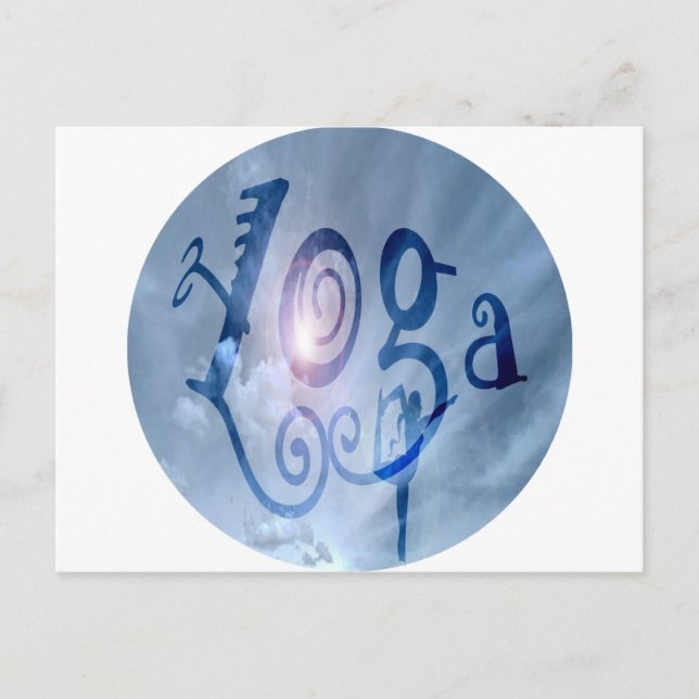 Yoga Außenwolken Postkarte (Vorderseite)