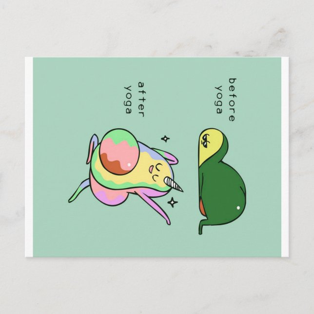 Yoga avocado | Feriengeschenk Feiertagspostkarte (Vorderseite)
