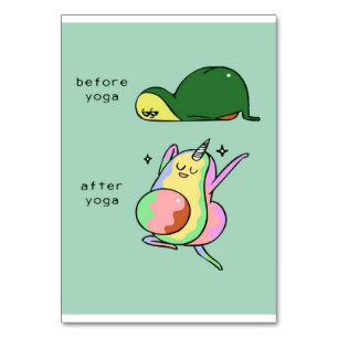 Yoga avocado Feriengeschenk Tischnummer