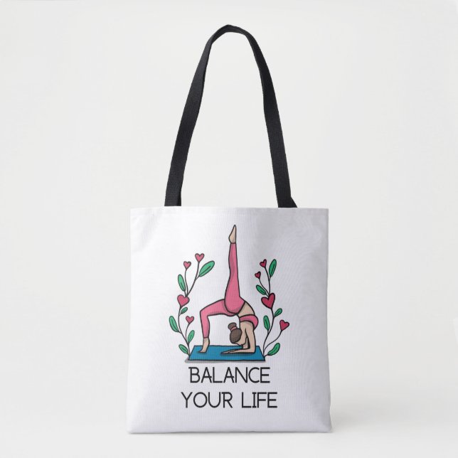 Yoga Balance Eure Lebensfrau in rosa posierend Yog Tasche (Vorderseite)