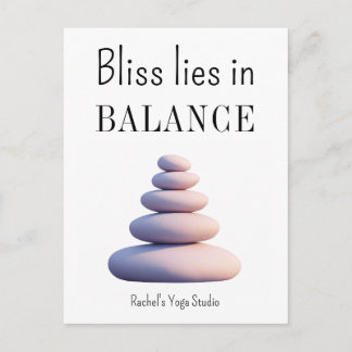 Yoga Balance Glück Zitat Inspirierend Postkarte