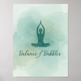 Yoga Balance und Blasen für Yoga-Party Poster