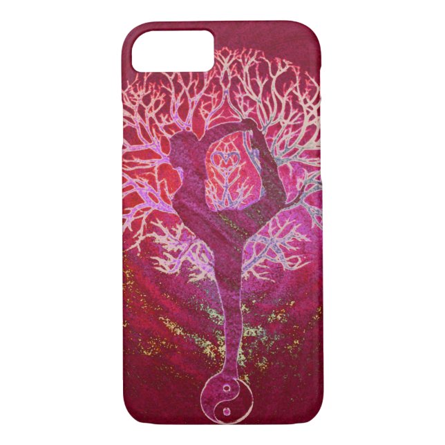 Yoga-Baum - rot, rosa, Gold Case-Mate iPhone Hülle (Rückseite)