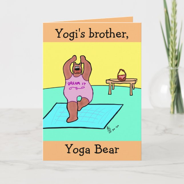 Yoga Bear Namaste Grußkarte Dankeskarte (Vorderseite)