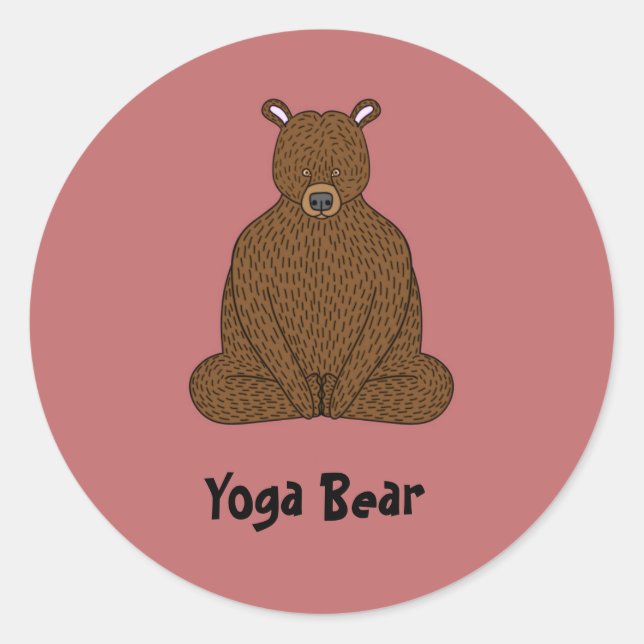 "Yoga Bear" Rundaufkleber Runder Aufkleber (Vorderseite)