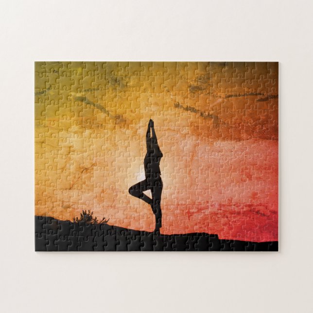 YOGA BEIM SONNENUNTERGANG (Horizontal)