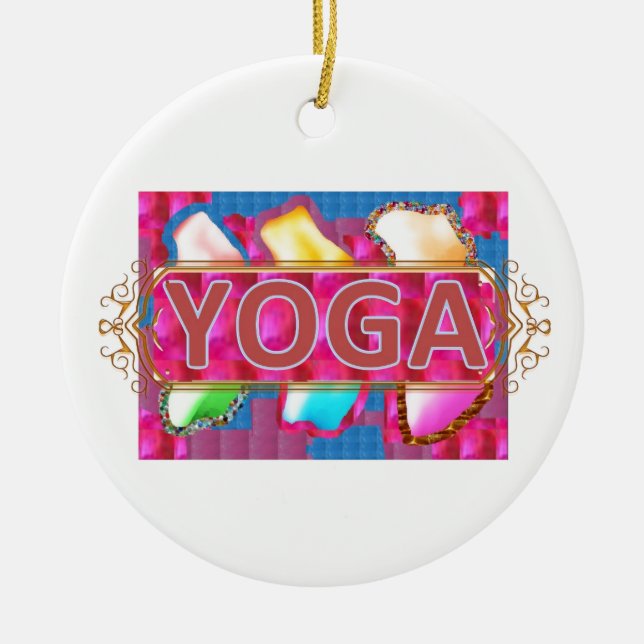 YOGA bezaubernder Energie-Druck Keramikornament (Vorne)