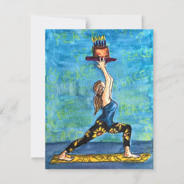 Yoga Birthday Card Feiertagskarte (Vorderseite)