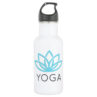 Yoga blaues einfaches Lotus Waterbottle Trinkflasche