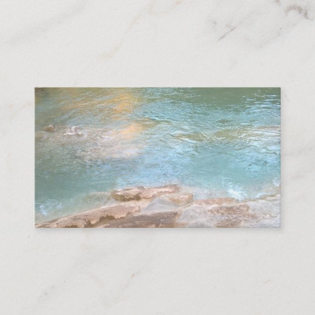Yoga Blue Green Water Business Card Visitenkarte (Vorderseite)