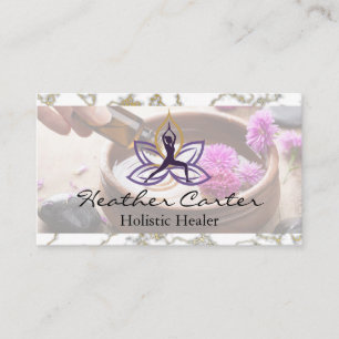 Yoga-Blumen-Logo Kräuter und ätherische Öle Visitenkarte