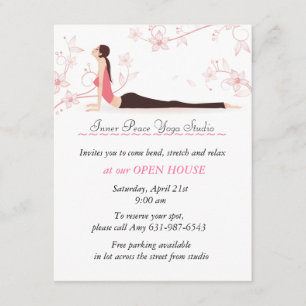 Yoga-Blütenstationskarte Einladung