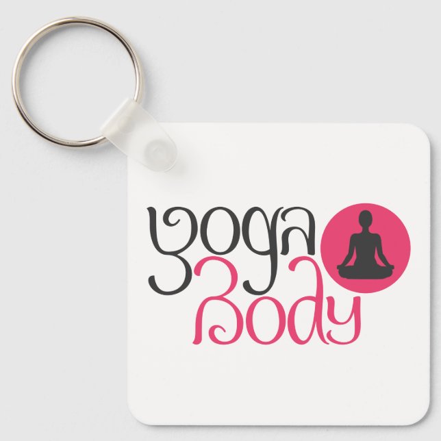 Yoga Body mit Yoga Pose Graphic Schlüsselanhänger (Vorderseite)