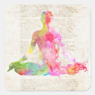 Yoga-Buch Quadratischer Aufkleber