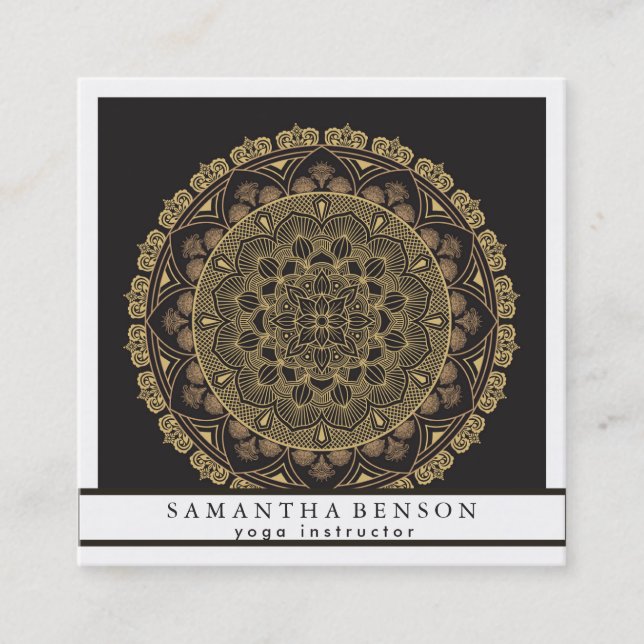 Yoga Business Card für elegante Lotus Blume Quadratische Visitenkarte (Vorderseite)