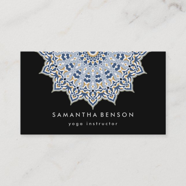 Yoga Business Card für elegante Lotus Blume Visitenkarte (Vorderseite)