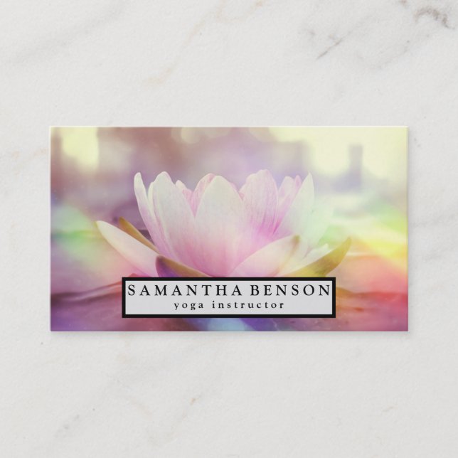 Yoga Business Card für elegante Lotus Blume Visitenkarte (Vorderseite)