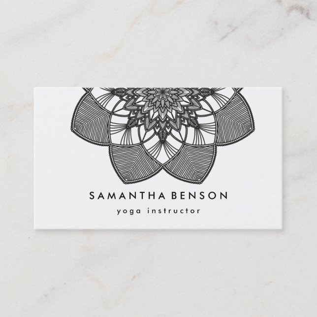 Yoga Business Card für elegante Lotus Blume Visitenkarte (Vorderseite)