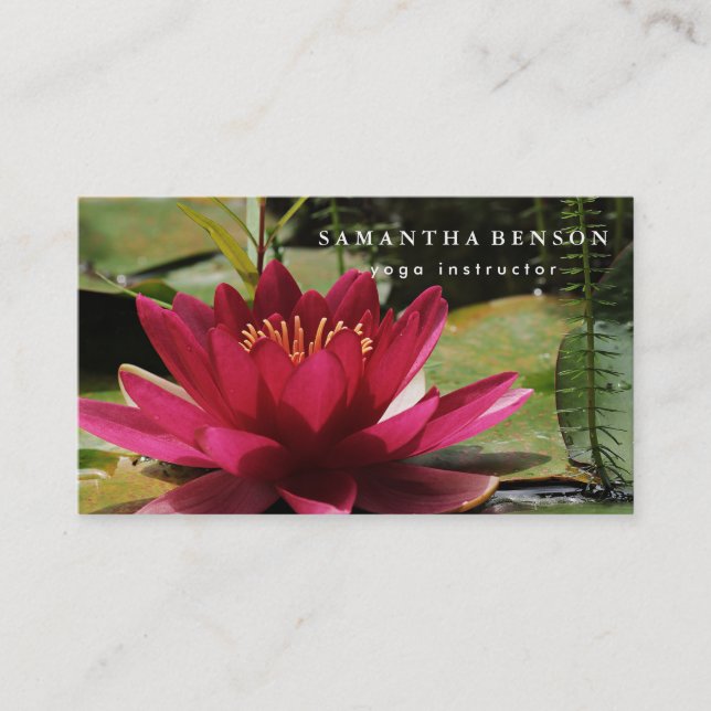 Yoga Business Card für elegante Lotus Blume Visitenkarte (Vorderseite)