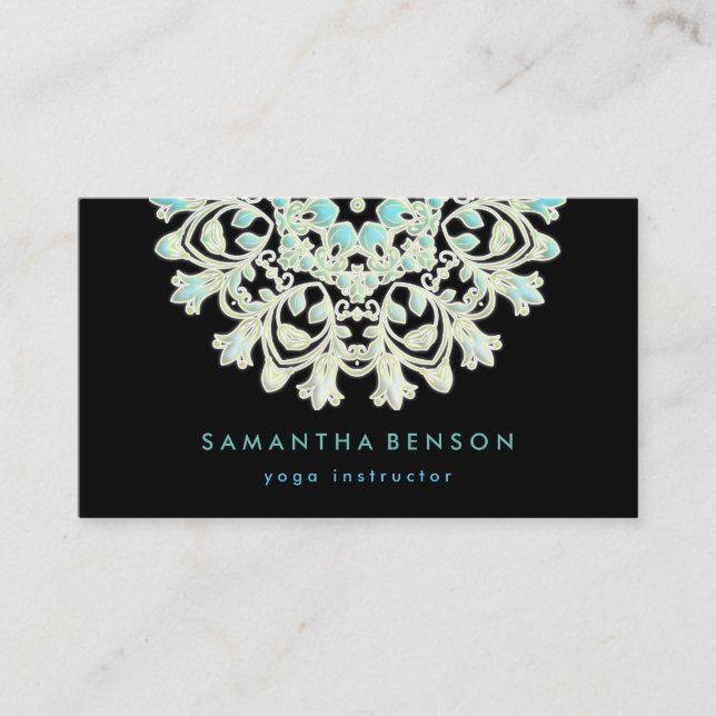 Yoga Business Card für elegante Lotus Blume Visitenkarte (Vorderseite)