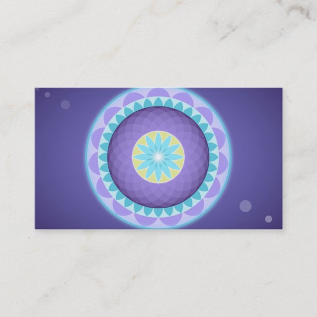 Yoga Business Card für elegante Lotus Blume Visitenkarte (Vorderseite)