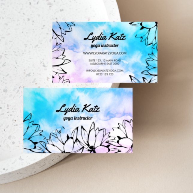 Yoga Business Card für Wasserfarben Visitenkarte (Von Creator hochgeladen)
