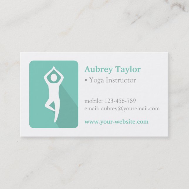 Yoga Business Cards für die grüne Pose Visitenkarte (Vorderseite)