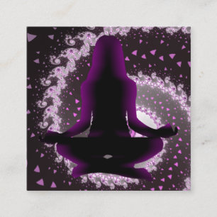 Yoga Business Cards für lila und Black Mediation Quadratische Visitenkarte