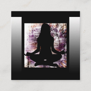 Yoga Business Cards für lila und Black Mediation Quadratische Visitenkarte